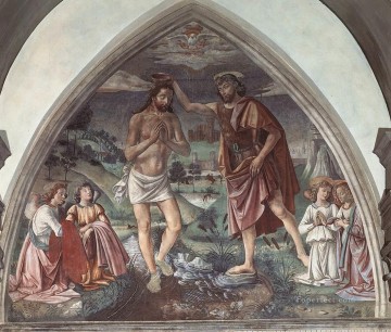 クリスチャン・イエス Painting - キリストの洗礼 宗教者ドメニコ・ギルランダイオ